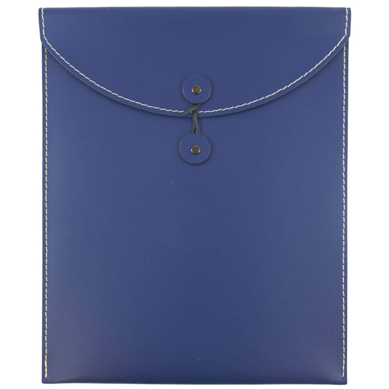 JAM Paper 9.5" x 12.5" Leather Portfolio with Button & String